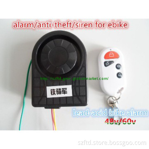 electric bike alarm,anti-theft/siren for lead-acid electric bike